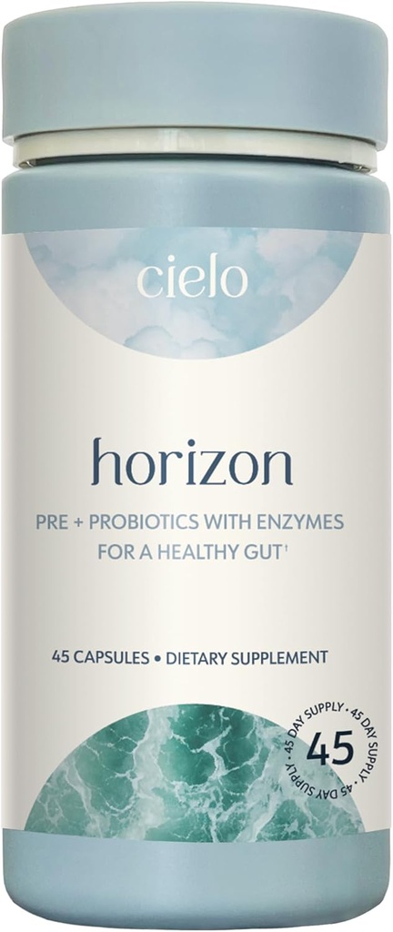 Cielo Daily Horizon Prebiotice - Probiotice pentru bărbaţi şi femei - Probiotice zilnice 20 Miliarde CFU pentru adulţi Sanatate Gut - Contine enzime digestive Blend pentru digestia nutrientilor (45 zile de aprovizionare)