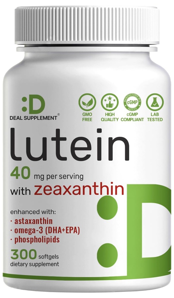 Lutein și Zeaxanthin Suplimente, 40 mg Per Serving, 300 Softgels 