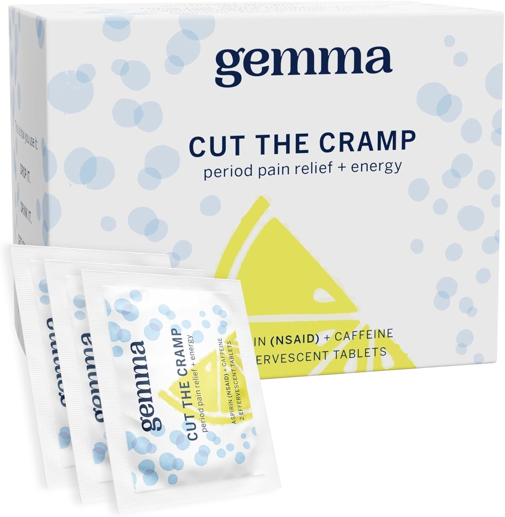 Gemma Cut Crampa - Crampe menstruale rapide și perioadă de ajutor durere - Formula multi-Symptom tratează cramps menstruale, oboseală, balonare, dureri de cap în 15 minute