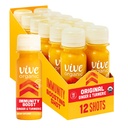 Vive Organic Immune Support Shot, Rece-Pressed Ginger, Turmeric, & Echinaceae, Gluten Free, Vegan, Imunity Boost Original, 2 Fl Oz (Pachet de 12)