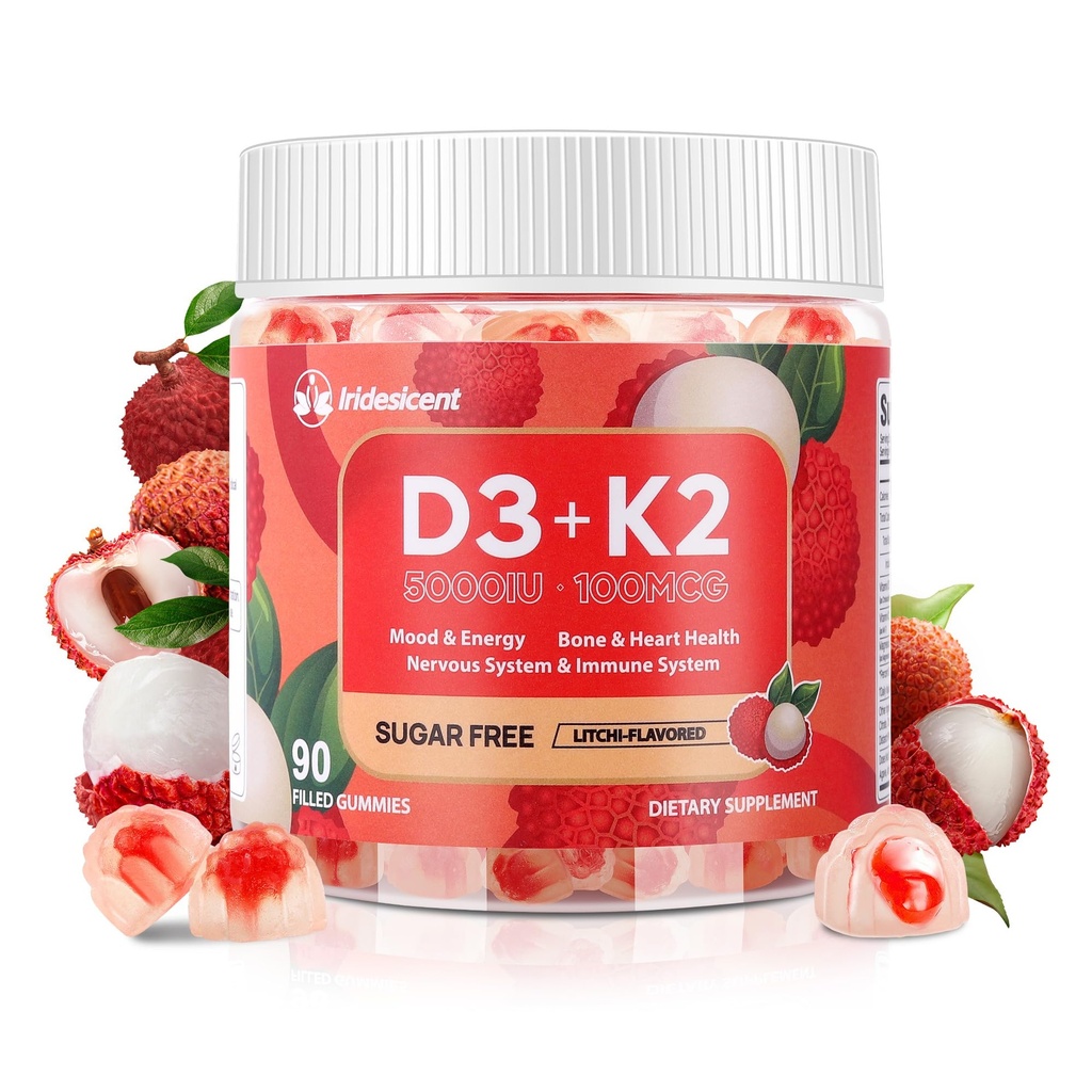 Vitamina D3 K2 Gummies w/Magnesium Zahar Free - 90 Conte 
