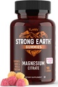 Pamant puternic - Gume Citrate de magneziu pentru adulți 250mg (90 Count) - Gume calme - Gume de magneziu Vegan - Supliment pentru femei, bărbați, adolescenți