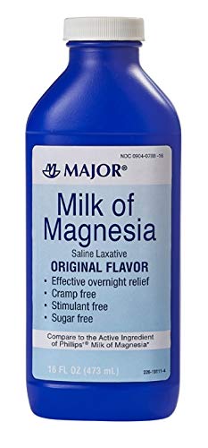 Laptele mai mare de Magnesia Laxative Saline - Aroma originala - Eficient Overnight Relief - Stimulant-Free, Sugar-Free - 16 Fl Oz