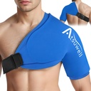 Atsuwell XL Shoulder Ice Pack Wrap, Shoulders Ice Packs Rotator Cuff Terapie Rece, Cold Pack Maneve Compresie Umăr pentru Femei Bărbaţi, Umeri Frig Packs Mâneca pentru Discomfort, Albastru