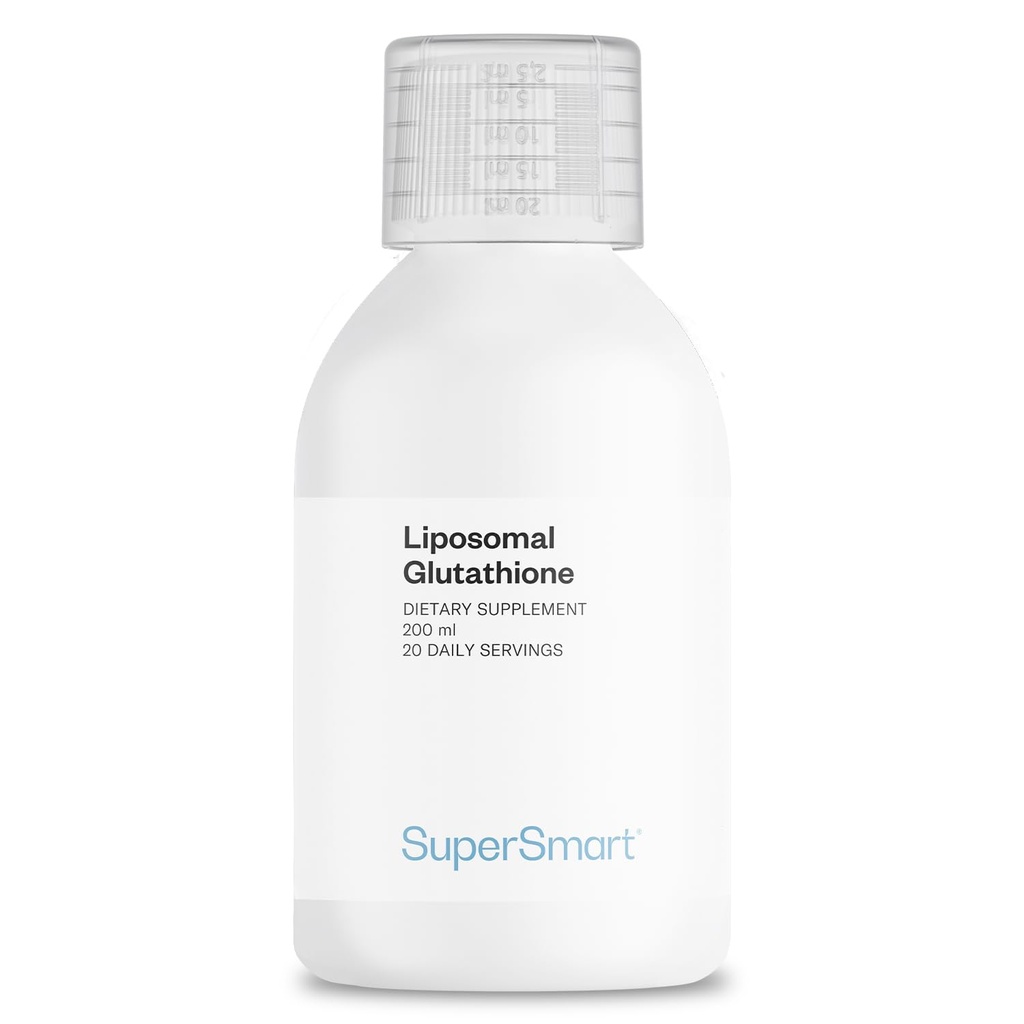 Supersmart - Liposomal Glutatione Liquid 900mg pe zi (High Potenty) - Forma foarte biodisponibila de glutationa - Antioxidant imbunatatit cu vitamina C 