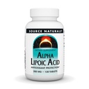 Sursa Naturals Alpha Acid lipoic 200 mg susţine metabolismul sănătos al zahărului, funcţia hepatică şi generarea energiei - 120 comprimate