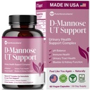 Capsule pure D Manose Per Serve - Suport UTI cu acţiune rapidă - Tract urinar Curățenie & Bladder Health - Cranberry, D-Mannose, Dandelion, Hibiscus Flori - 60 Veggie Caps