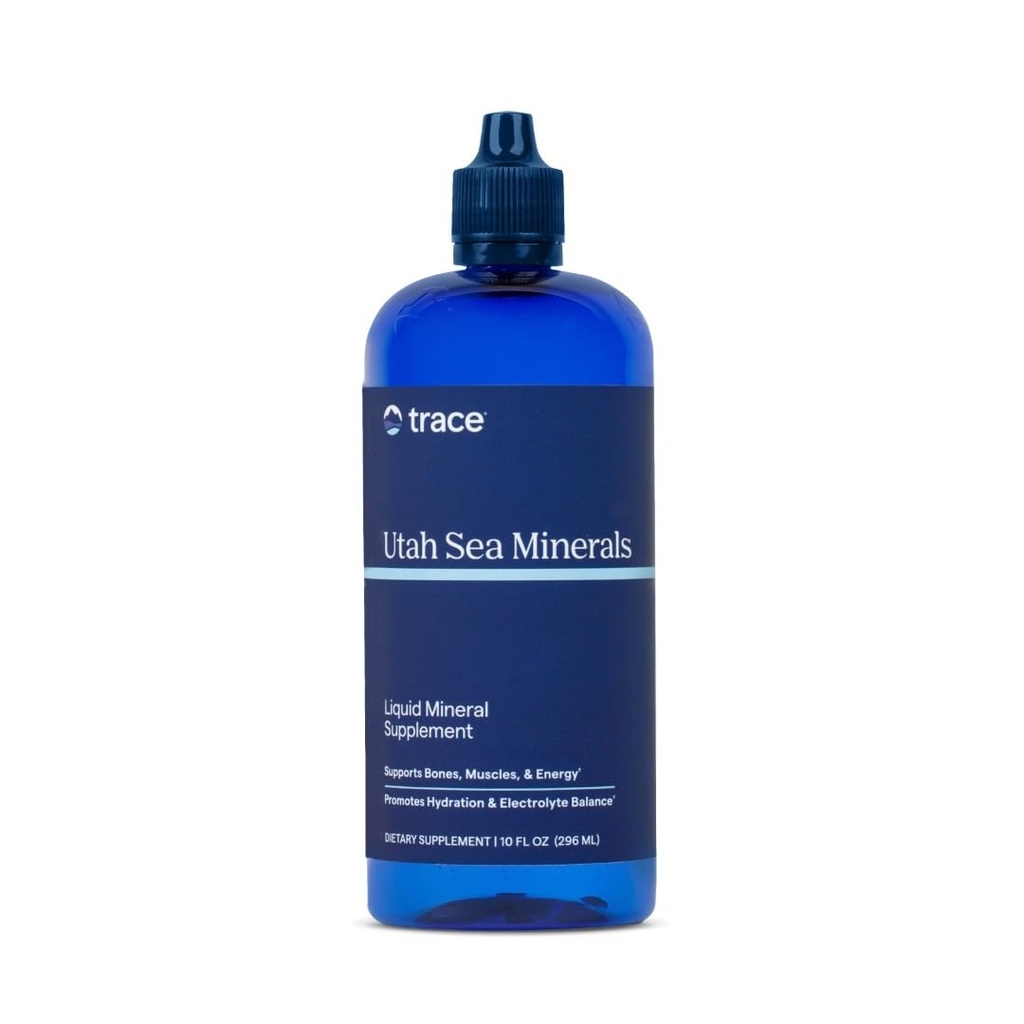 Trace Minerale Utah Sea Minerale - Supliment nutritional lichid cu minerale de mare - Suplimentul energetic cu Minerale Ionice Trace, Magneziu & More - Suporturi Heart Health - 10 fl oz