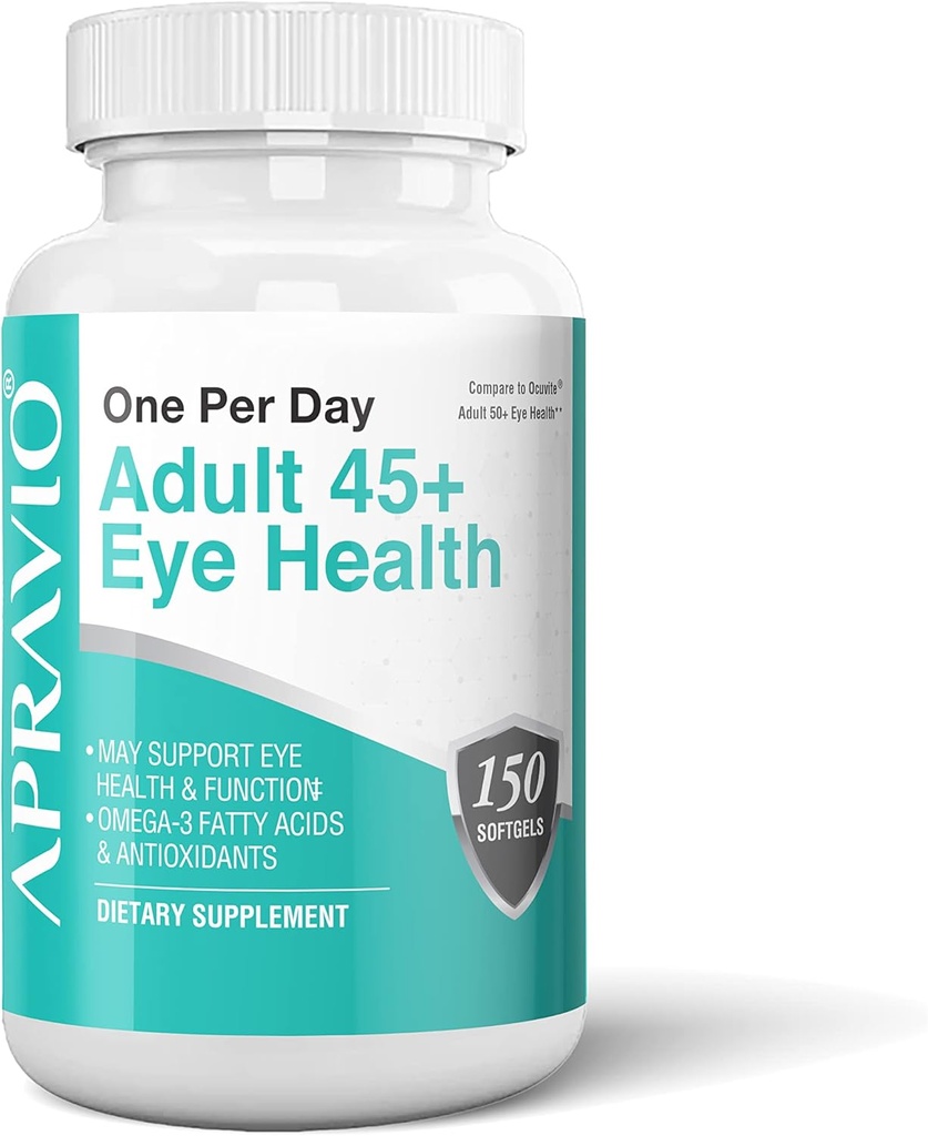 Adult 45+ ochi de sănătate vitamine ochi w/Vitamina C, vitamina E, zinc, cupru, & Omega-3 acizi grasi pentru Vision Health & Eye Protection, 150 Softgels