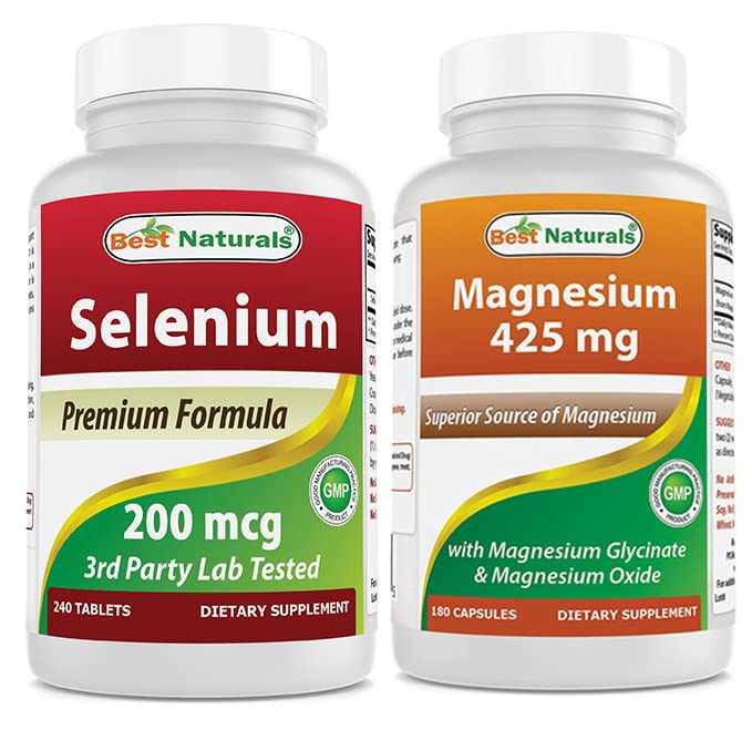 Seleniu 200 mcg şi glicinat de magneziu 425 mg
