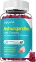 Ashwagandha Gummies, Suport pentru Imunitate, Relaxare, Ashwagandha Suplimente pentru bărbați și femei, Aroma naturală de afine, 60 Conte