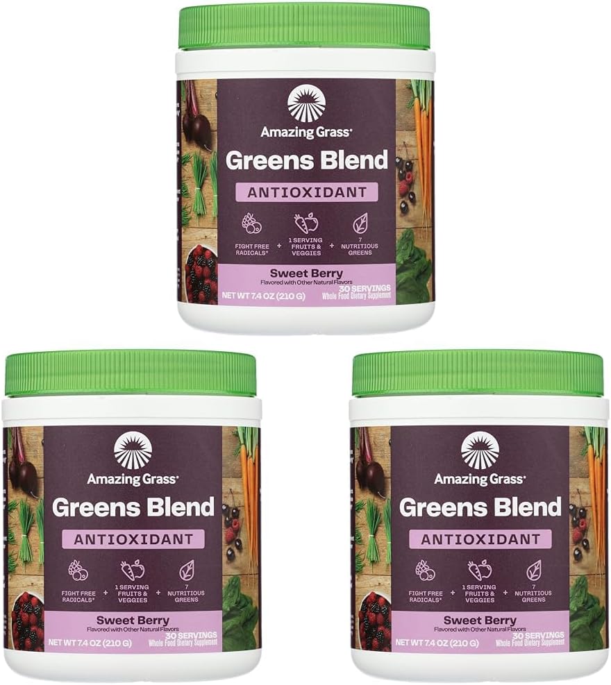 Uimitoare iarbă dulce Berry Antioxidant Superfood Pulbere, 7.4 OZ (Pachet de 3)