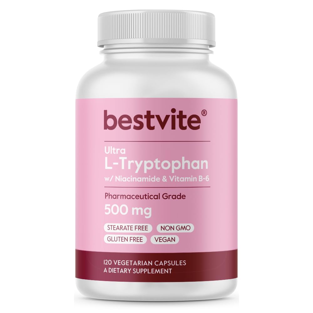 BESTVITE L-Tryptofan 500 mg cu B3 & B6 (120 capsule vegetariene) 