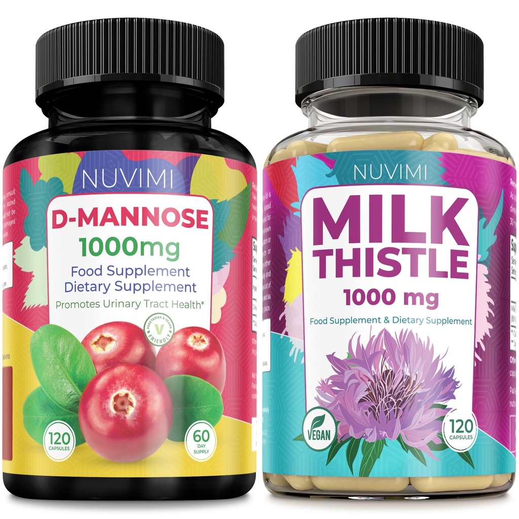 D Manoză 1000 mg & Milk Thistle 1000 mg 120 capsule fiecare