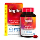 Megared Omega-3 ulei de pește + de înaltă absorbție ulei Krill 500mg Softgels, MegaRed avansat 4in1 (80 conta într-o sticlă) concentrat Omega-3 pește și supliment ulei Krill
