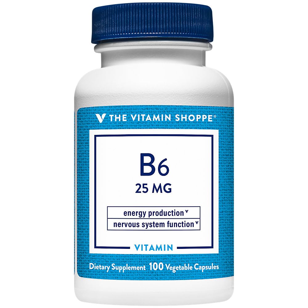 Vitamina B6 o susține producția de energie a 25 MG (100 capsule vegetale)