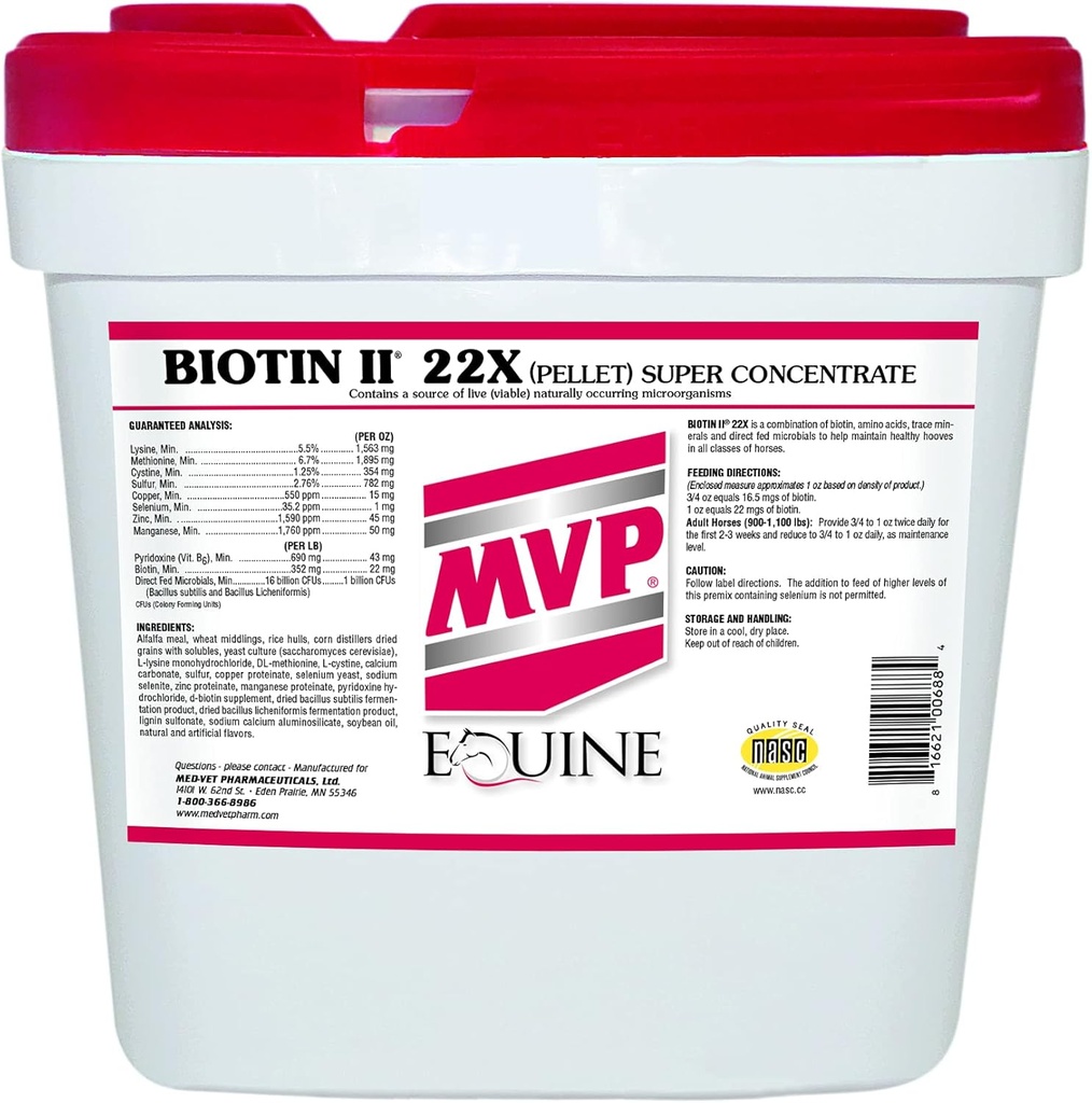 Biotina II 22X (35lb) Suplimentul Hoof pentru cai