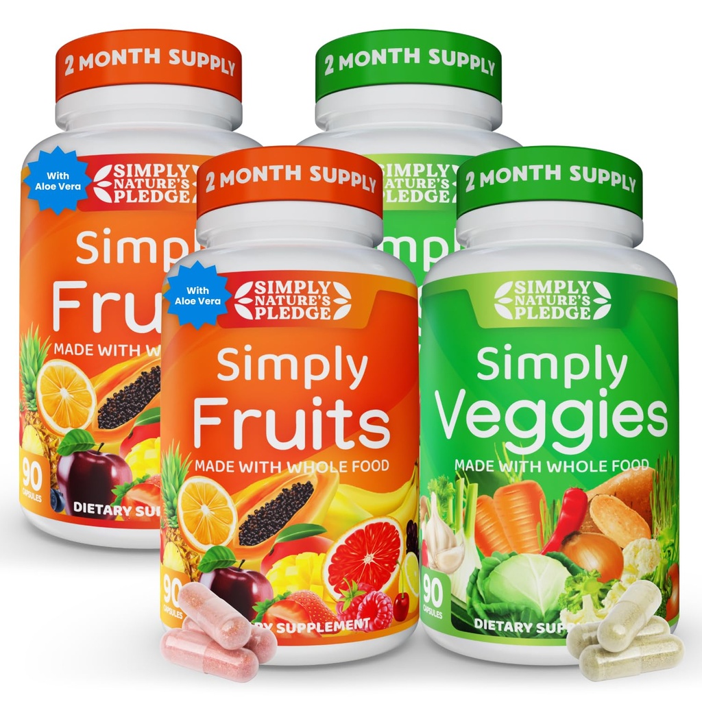 Doar promisiunea naturii - ambalate cu 42 de fructe și legume diferite - aprovizionare cu 2-luna - Made with Real, non-GMO Whole Foods - Supports Energy & Global Wellness - Soy-Free - 360 capsule