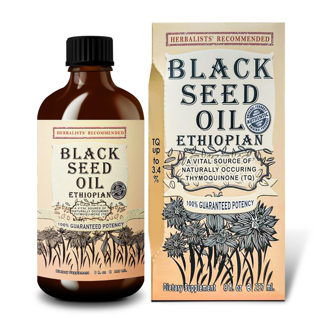 Ulei de semințe negru 8 oz - rece presat Etiopian negru Cumin Nigella Sativa, 3X Thymochinonă, 100% lichid pur și organic în sticla de sticlă - Suporturi imune, Hair, și sănătatea pielii
