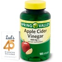 Apple Cidru Oţet 450mg. Spring Valley Apple Oţet Capsule de Oţet 450 mg 100 Conte, Non-GMO, Gluten Supliment gratuit Bundle cu Luill 45 Diabet zaharat decodat