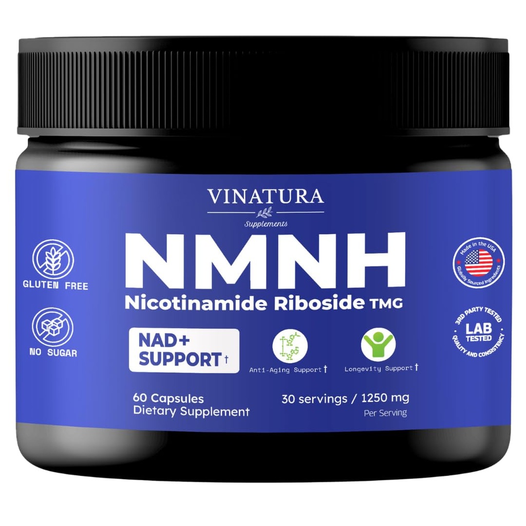VINATURA NMNH (NMN Supplement Alternative) Nicotinamidă Ribozidă & TMG - Suplimentul NAD pentru Anti- Aging - 60 capsule