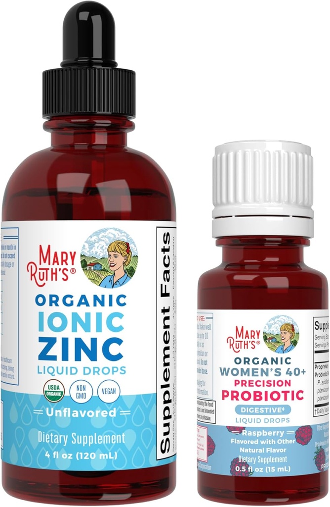 MaryRuth Organics Probiotic Digestion (Raspberry) pentru femei 40+ & Drops de zinc 