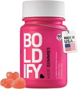 Boldify Gumiile de crestere a parului - Gumiile Biotin fără zahăr - Vitamine Vegane cu acţiune rapidă pentru piele, unghii şi păr - 5000mcg Biotin / Serving, 30 de zile de aprovizionare - aroma naturala de capsuni