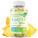 CoQ10 Gummies, Coenzime Q10 Supliment 200 mg, Supliment de înaltă absorbție CoQ10 pentru energie celulară și sănătate imună, Vegan, Gluten gratuit, Ananas Flavor, 60 Conte