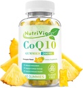 CoQ10 Gummies, Coenzime Q10 Supliment 200 mg, Supliment de înaltă absorbție CoQ10 pentru energie celulară și sănătate imună, Vegan, Gluten gratuit, Ananas Flavor, 60 Conte
