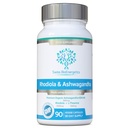 Rhodiola & Ashwagandha cu L-Theanine - Premiu Câștigătoare Ashwagandha KSM-66 600mg & 1500mg Rhodiola (3% Rosavins - 1% Salidrosides) întreg echivalent rădăcină- adaptogen combo- Fără umplutură artificială