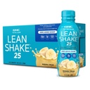 GNC Lean Shake 25 Shake de proteine, Clinic dovedit de management al greutății, de înlocuire de masă, 25g Proteina cu zero adăugat zahăr, gata de băut, Banana Cream, Pachet de 12
