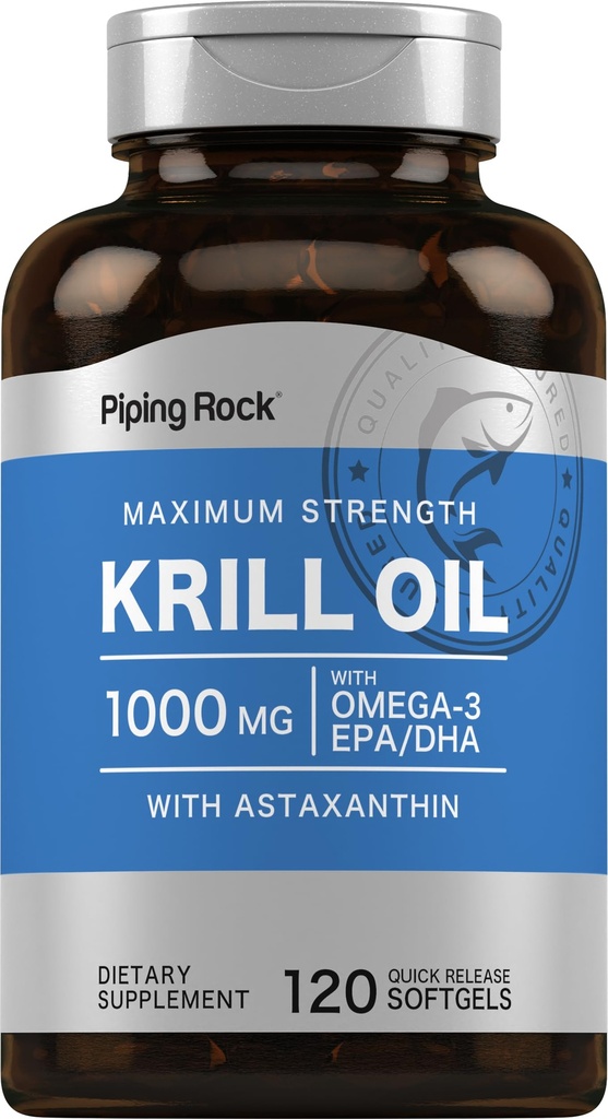 Piping Rock Krill Oil Omega 3 Softgel Capsule 