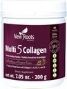 NEW ROOTS HERBAL Multi 5 Coco Colagen Powder Supplement (Tipuri I, II, III, V și X) Colagen hidrolizat - lactate & Gluten gratuit - 12g per Servire - Aroma de ciocolată, 7.05 oz