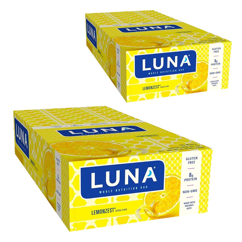 LUNA BAR - Baruri gratuite gluten - Aromă de lămâie - (1,69 Ounce Snack Bars, 30 Count)