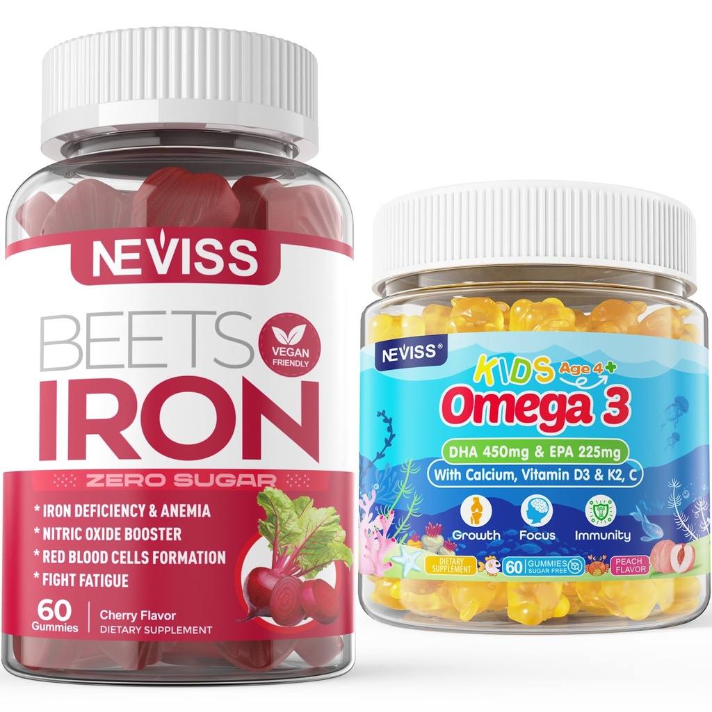 Gume de fier 2 Pachet + copii Omega 3 Gumeuri 2 Pachet