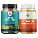 Bundle de ficat Cleanse Detox & Reparații - Silymarin Milk Thistle cu Dandelion Root Choline Beetroot Extract de Artichoke și Curcumin Curmeric Gumies cu Black Pepper Curcumin pulbere pentru sprijin comun