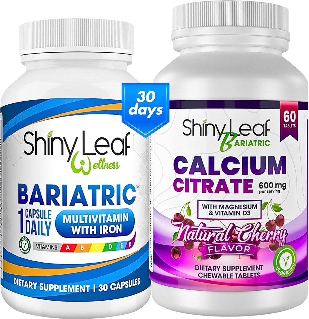 Multivitamine bariatrice cu fier O dată pe zi şi citrat de calciu masticabil pentru chirurgie post-bariatrică incluzând bypass gastric şi mânecă (1 lună)