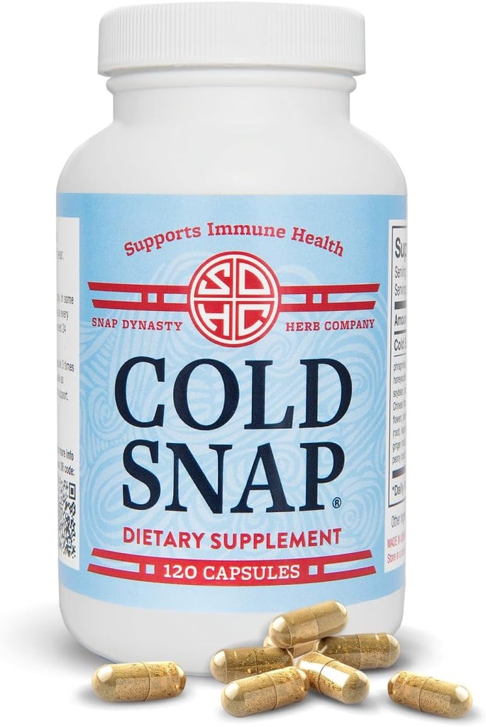 Snap Dinastia Rece Snap - 120ct capsule, Pachet de 1 - Pe bază de plante Cuprinzător de sprijin pentru sănătate imună pentru toate vârstele, Suplimente rapide pentru suport rece și gripal, Fără contraindicații