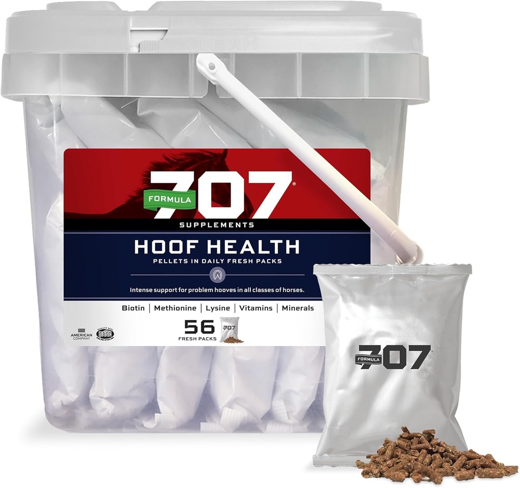 Formula 707 Hoof Health Equine Supplement, Daily Fresh Packs, 56 Day Supply - Biotin, Amino Acids, și Minerale pentru a îmbunătăți și de a sprijini Hooves cal sănătos