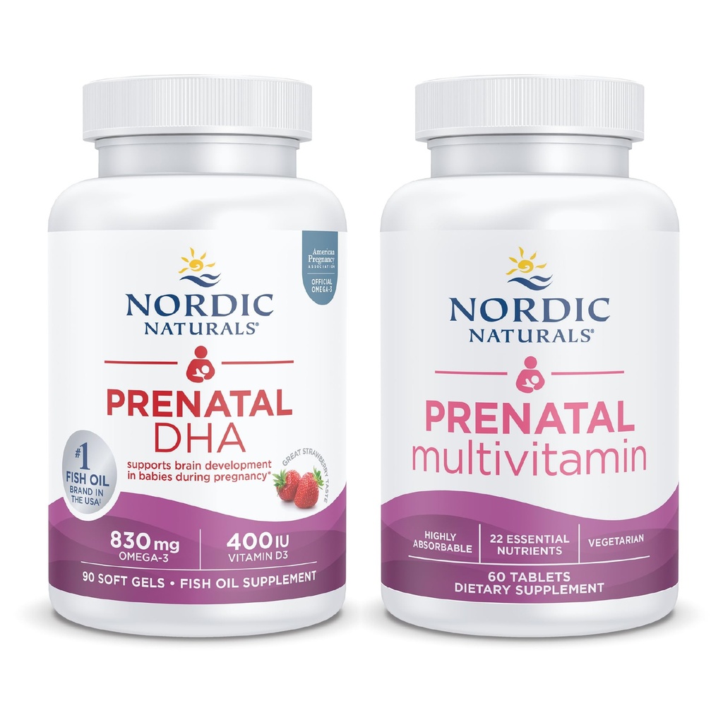 Nordic Naturals Starter Pack prenatal - Prenatale DHA şi Prenatal Multivitamine comprimate