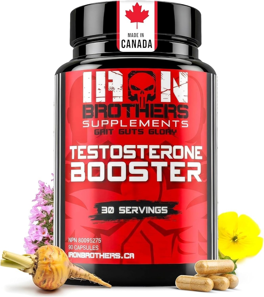 Iron Brothers Suplimente Testosteron Booster pentru bărbaţi, 90 Capsule 