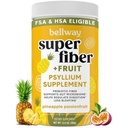 Bellway Super Fiber Powder + Fruit, Sugar Free Organic Psyllium Husk Powder Fiber Supplement for Regularity, Blaating Relief & Digestive Health, Plant-Based, Ananas Passion Fruit (50 Servings)