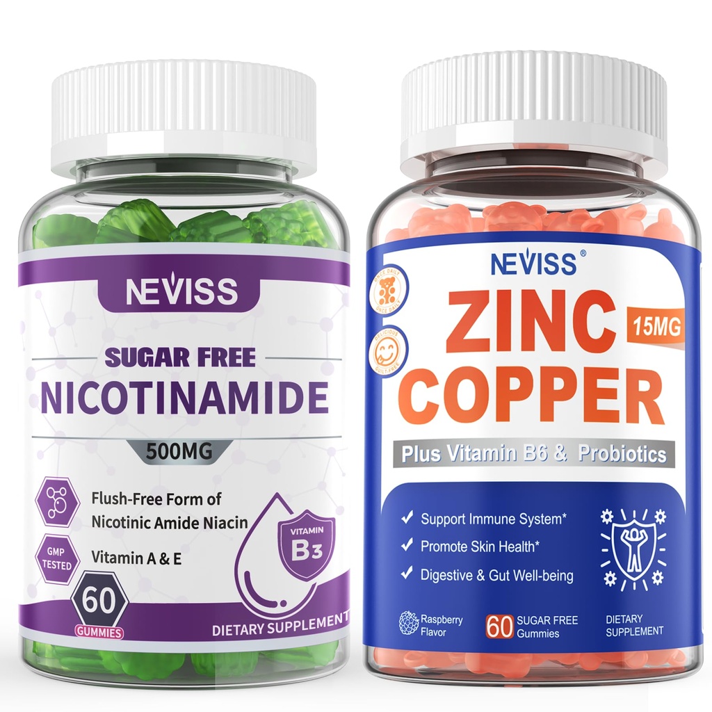 NEVASS Nicotinamidă 500mg Gume + Gume de cupru de zinc