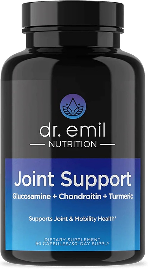 DR. EMIL NUTRIŢIE Supliment comun de ajutor - Supliment comun cu Glucosamină Chondroitin, MSM & Turmeric - Supliment comun de sănătate pentru mobilitate şi discomfort pentru bărbaţi şi femei * (60 capsule)