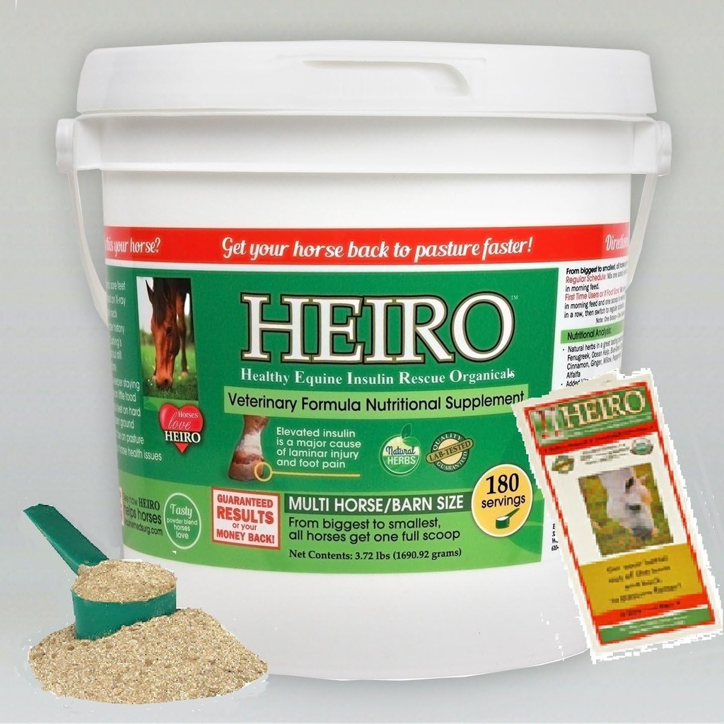 Heiro Healthy Equine Horse Insulin Resistent Rescue Organicals 90 Day Supply and Free Informational Booklet