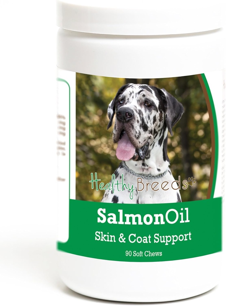 Sănătoși Breeds Grand Dane Somon ulei Soft Chews 90 Count