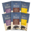 Teeccino Prebiotic SuperBoostTM Herbal Coffee Sampler - 6 Pachete trial-size - Ciocolata intunecata, Mango Lemon Balm, Macadamia Nut - Prebiotic, Cafeina-Free, Ground Coffee Alternative pentru sanatate buna