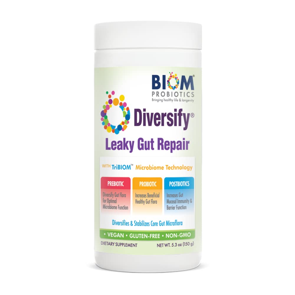 Diversify® Total Gut Health Lapte uman Oligosaccharide cu prebiotice + amidon rezistent. Formula probiotic de precizie pentru a ajuta cu Sleaky Gut. Vegan, non-GMO Gluten-Free (1 unitate)