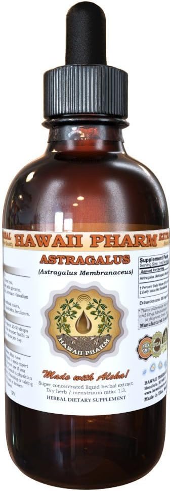 HawaiiPharm Astragalus Extract lichid, Astragal organic (Astragalus membranaceus) Root Tincture Supliment 4 oz