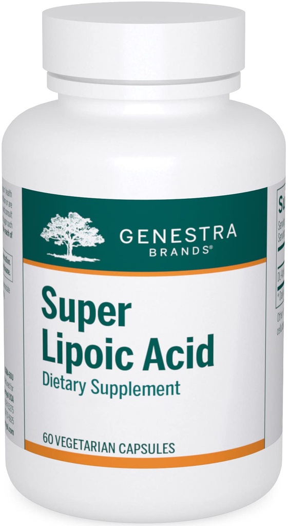 Genestra Brands Super Acid lipoic - Alpha Acid lipoic pentru a susţine metabolismul şi anxioxidanţii - 60 capsule